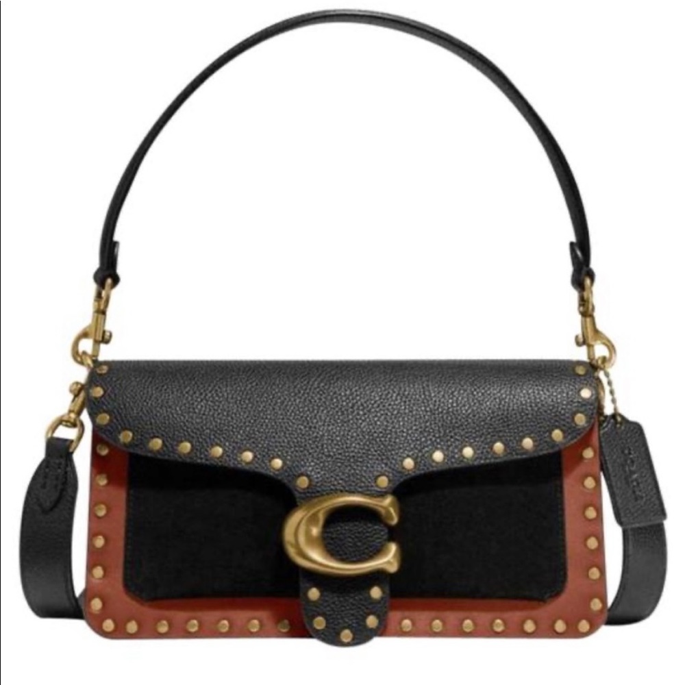 COACH Tabby 26 with Rivets in Black Brass Multi